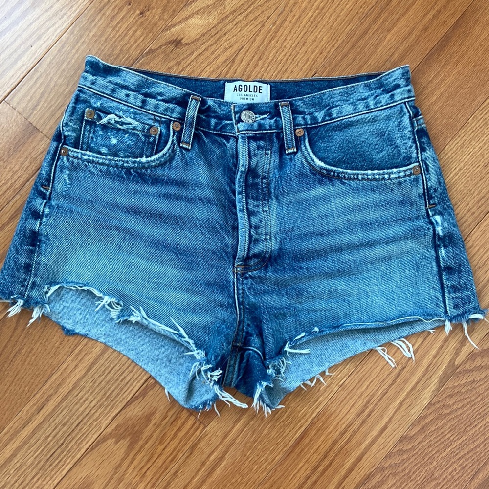 AGOLDE Parker Vintage Loose Fit Cutoff Shorts 26 Rock Steady